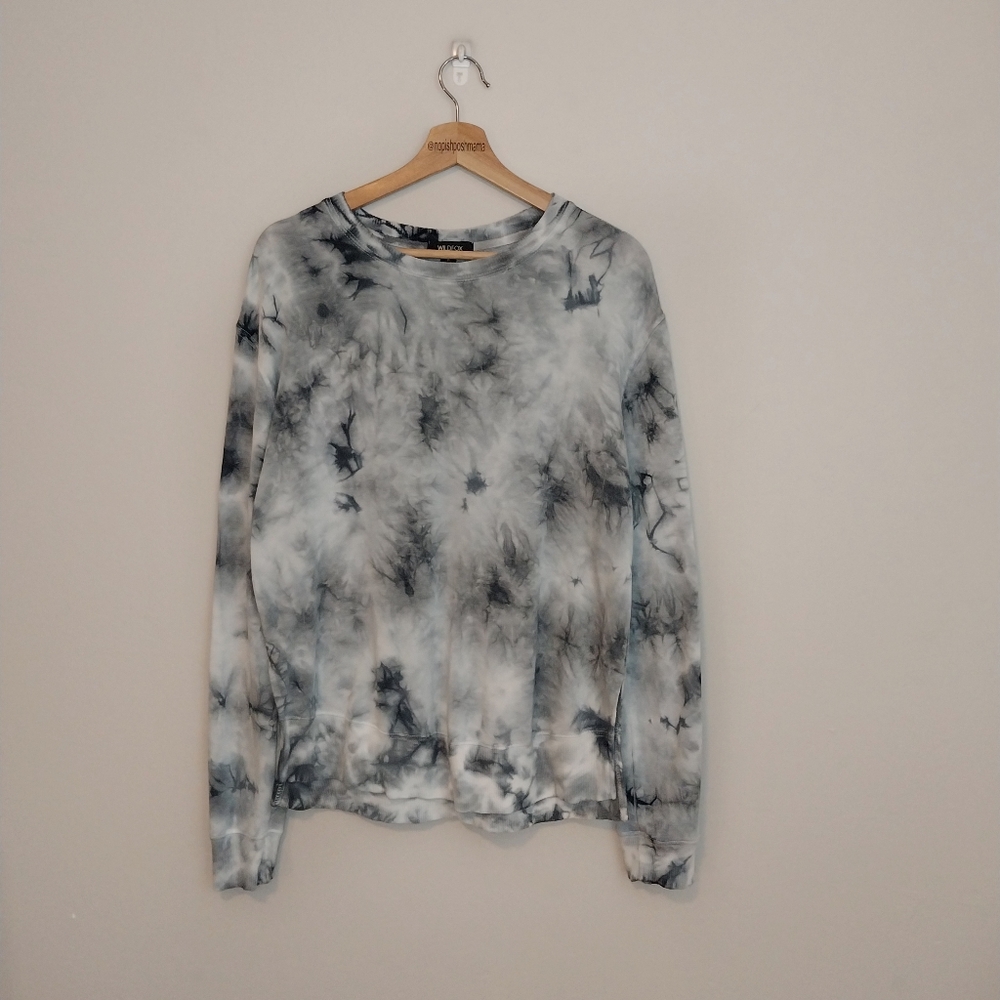 Wildfox Tie Dye Dark Blue Long Sleeve Top Size Medium